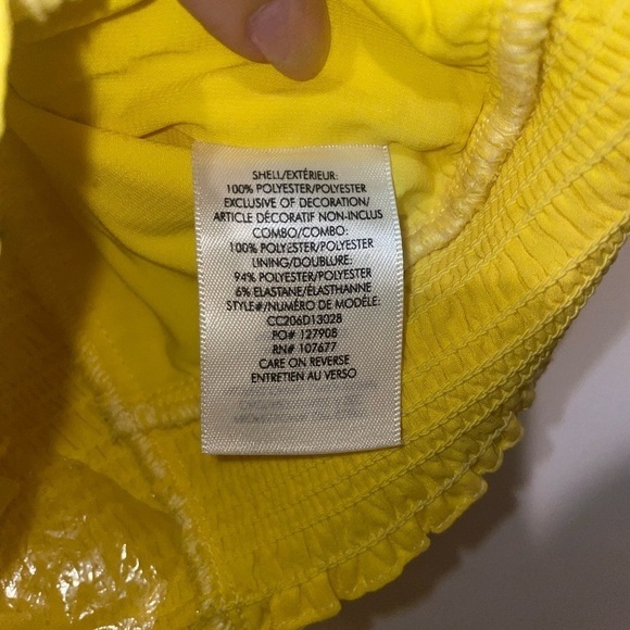 NWT! Alice + Olivia Bleeker Ruffled Lace Crop Top Sunbeam Yellow Smocked🌼 XS - Picture 15 of 16